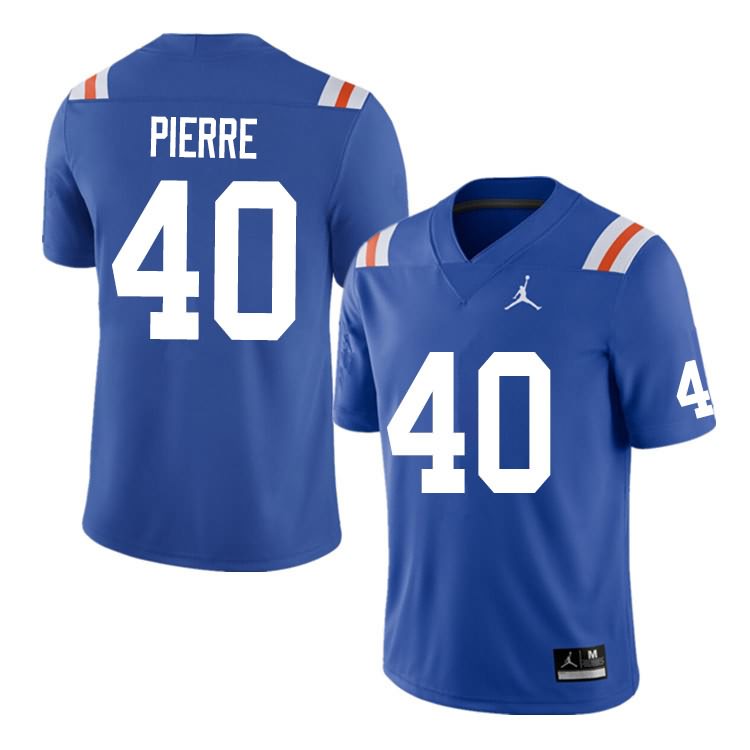 NCAA Florida Gators Jesiah Pierre Men's #40 Nike Blue Throwback Stitched Authentic College Football Jersey BEJ2564EB